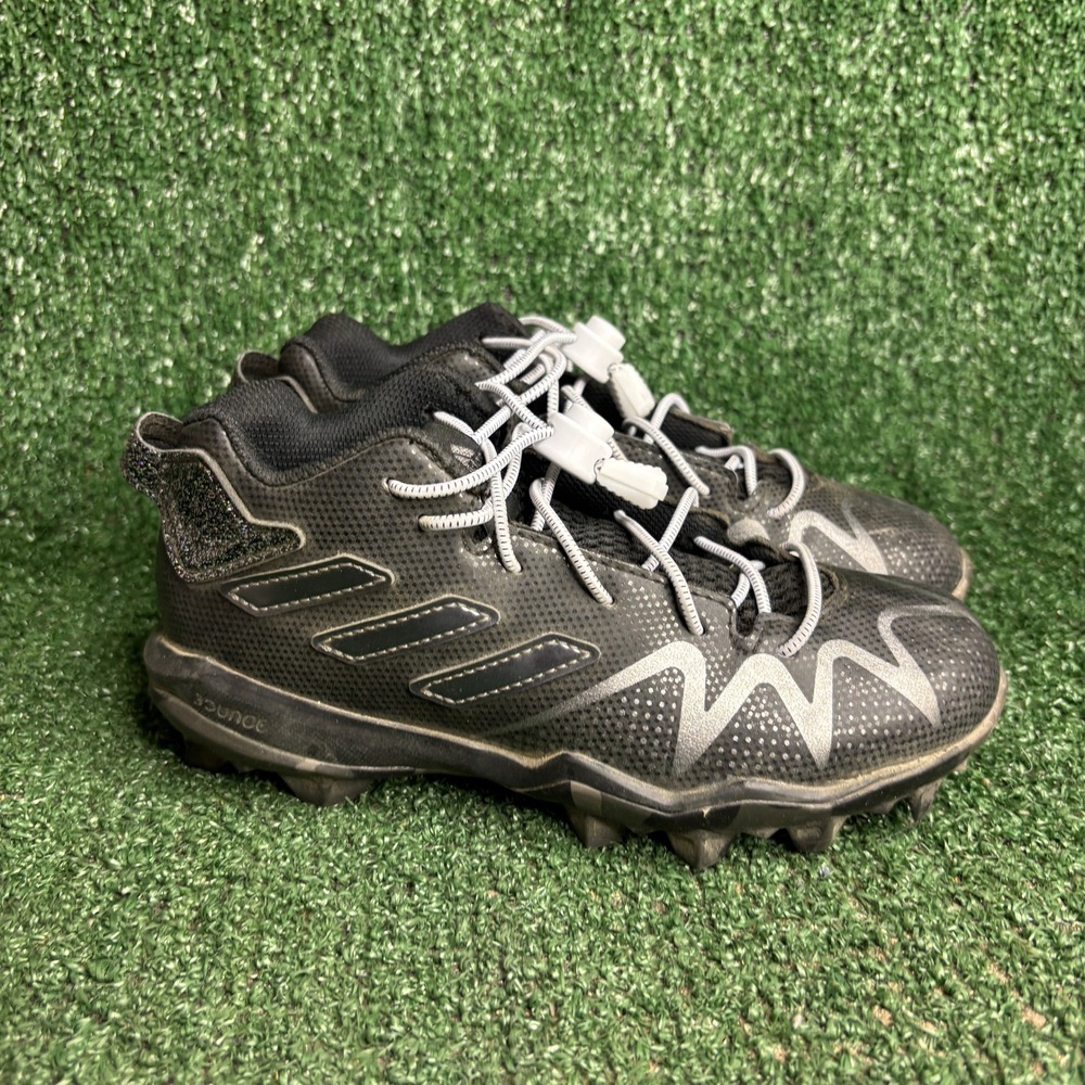 adidas Kids Black Athletic Cleats Sneakers